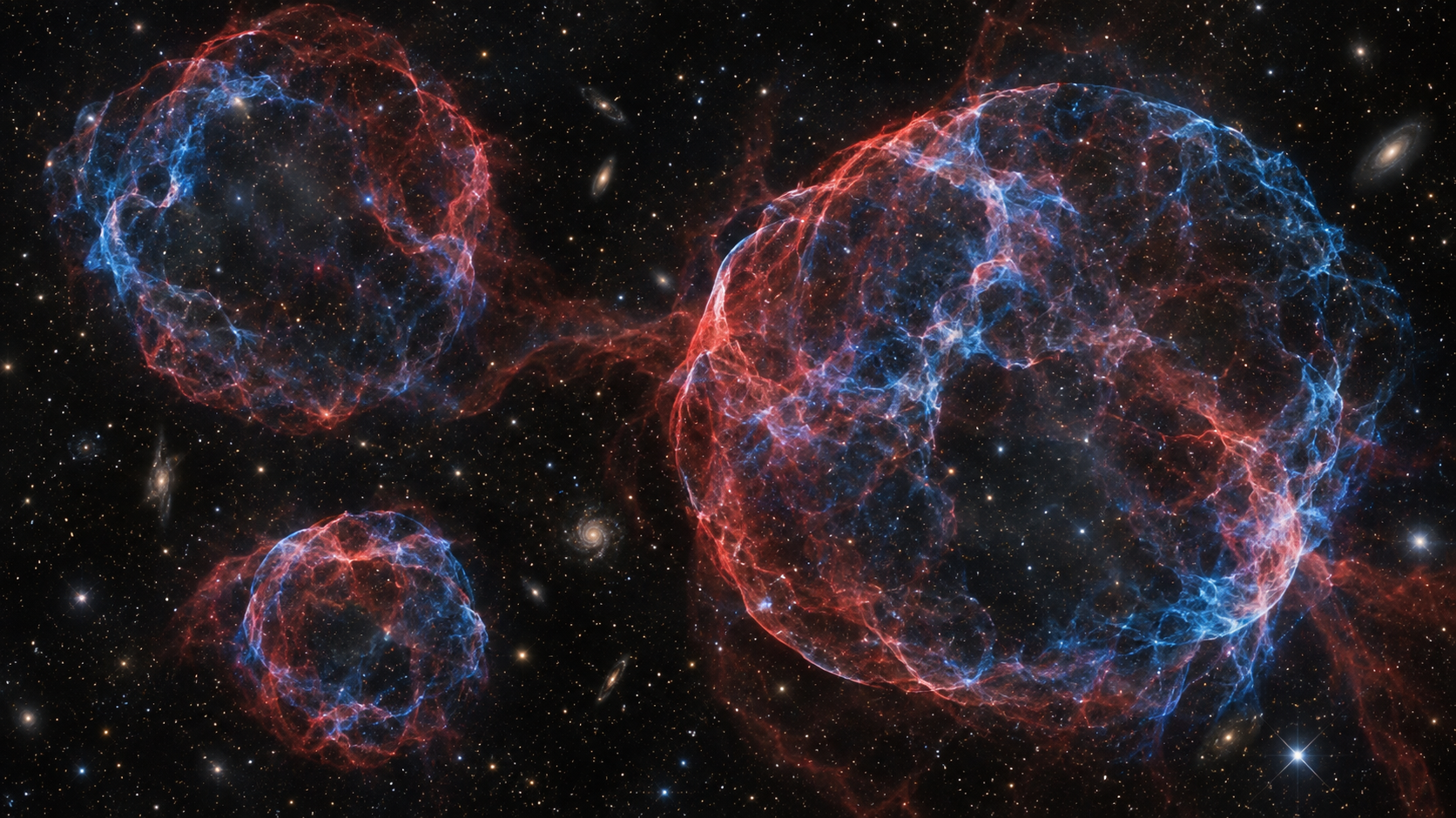 Cinco supernovas en una imagen: los rastros que no ves a simple vista