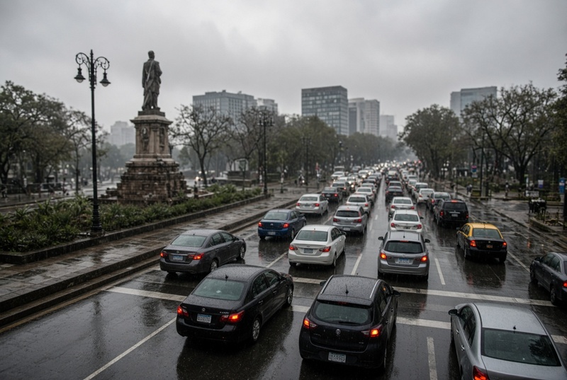 Caos vial en CDMX por marchas, lluvias y restricción vehicular rosa