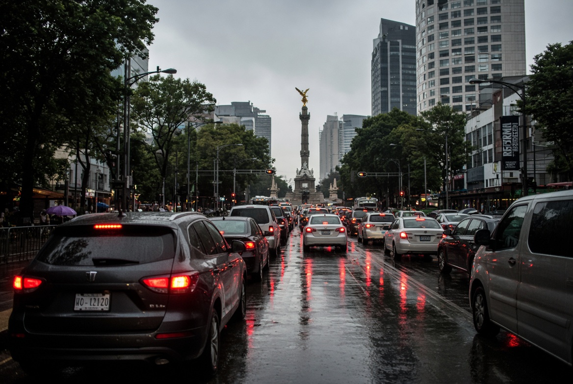 Colapso vial en CDMX: 27 movilizaciones, recortes en Metro y lluvias