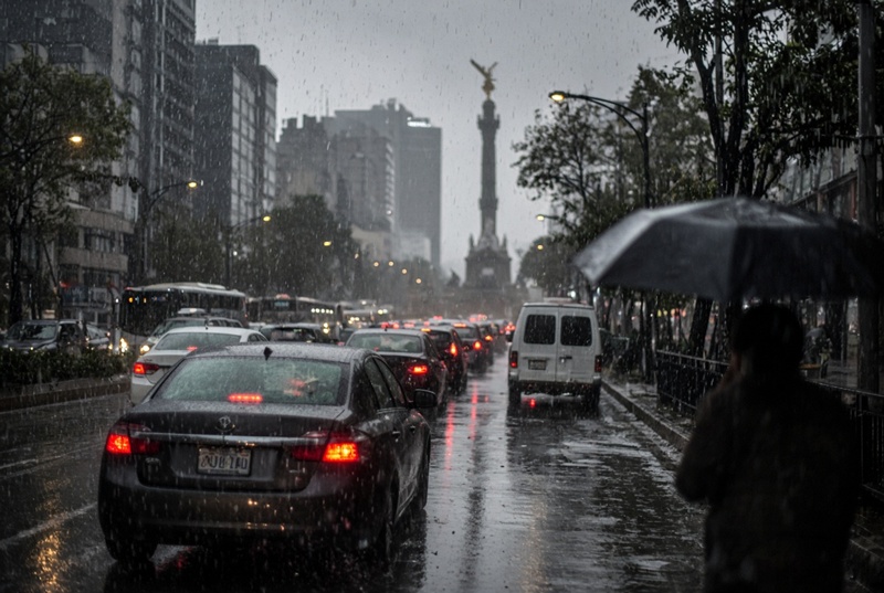 Colapso vial en CDMX por marcha, bloqueos y temporal de lluvias